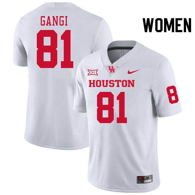 Women #81 Anthony Gangi Houston Cougars College Football Jerseys Stitched-White